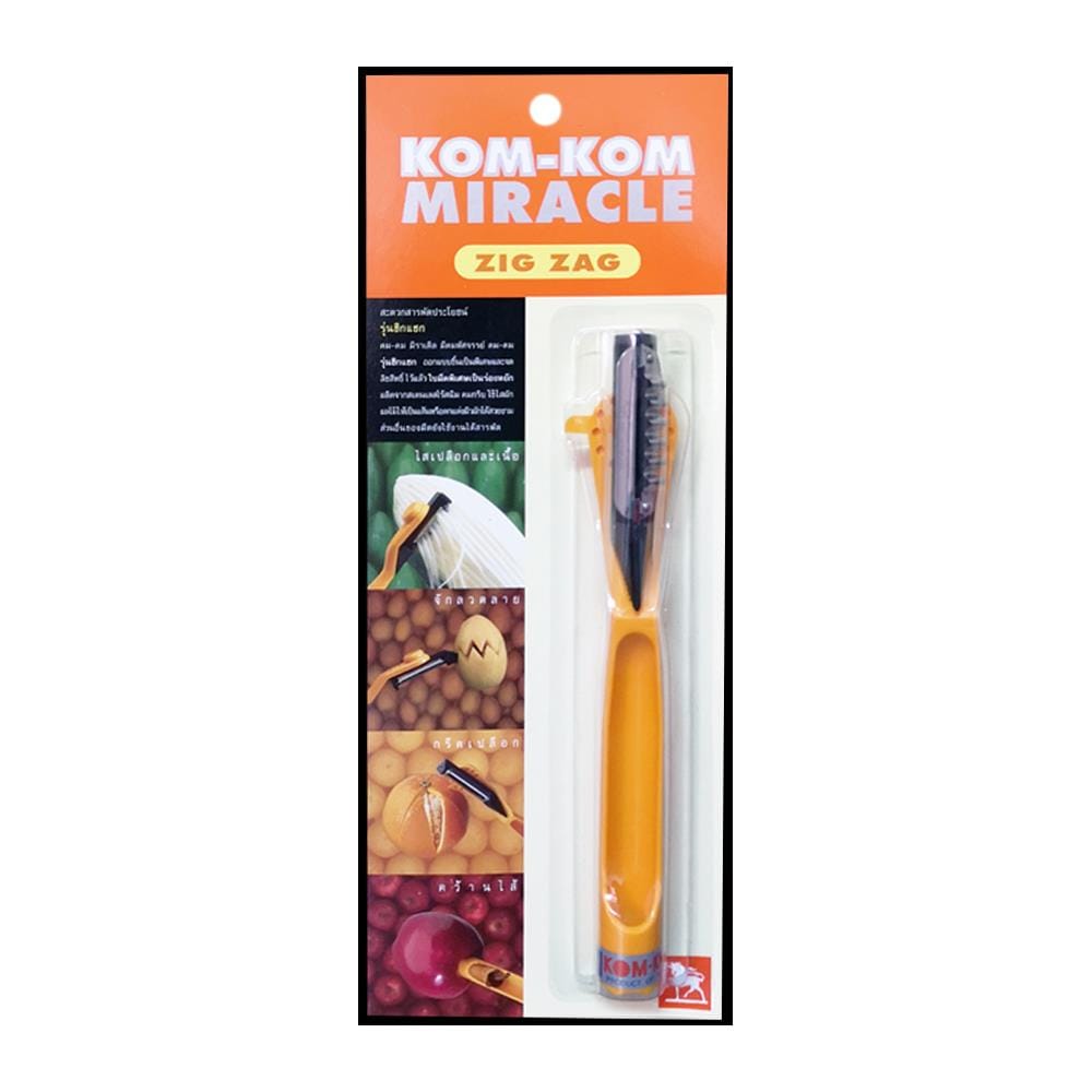 มีดขูดเส้น KOM KOM MIRACLE ZIGZAG ด้ามส้ม