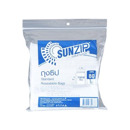ถุงซิป SUN ZIP แพ็คประหยัด 13x18 ซม. 80 ใบ_0