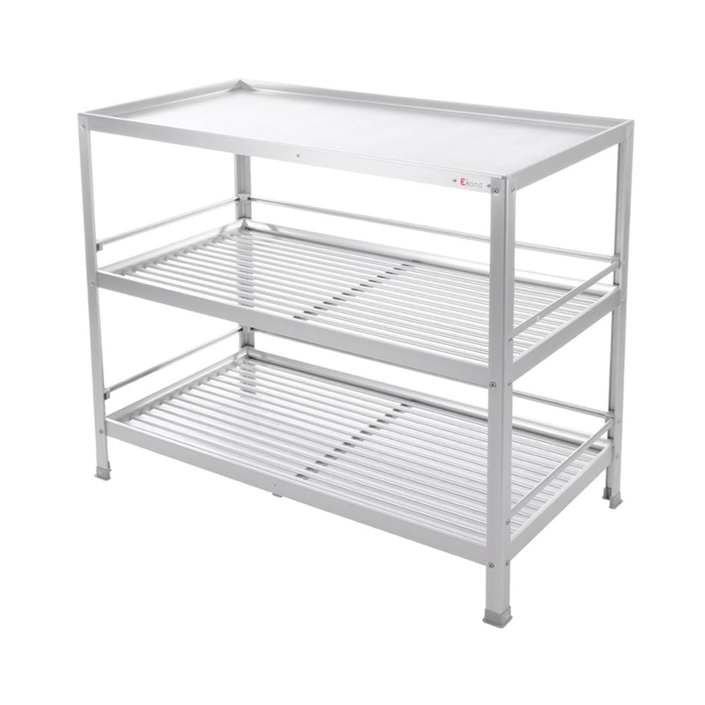 ชั้นคว่ำจานบนเรียบ L อะลูมิเนียม 3 ชั้น EKONO