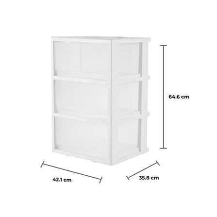 ตู้ลิ้นชัก 3 ชั้น มีล้อ STACKO FINE 42.1x35.8x64.6 ซม. สีขาว_5