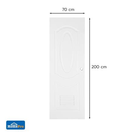 ประตูห้องน้ำ UPVC AZLE PZ2 70X200 ซม. สีขาว เจาะลูกบิด_5