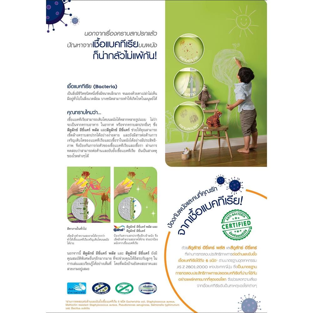 สีน้ำทาภายใน DULUX EASYCARE BASE A สีขาว ด้าน 3 ลิตร