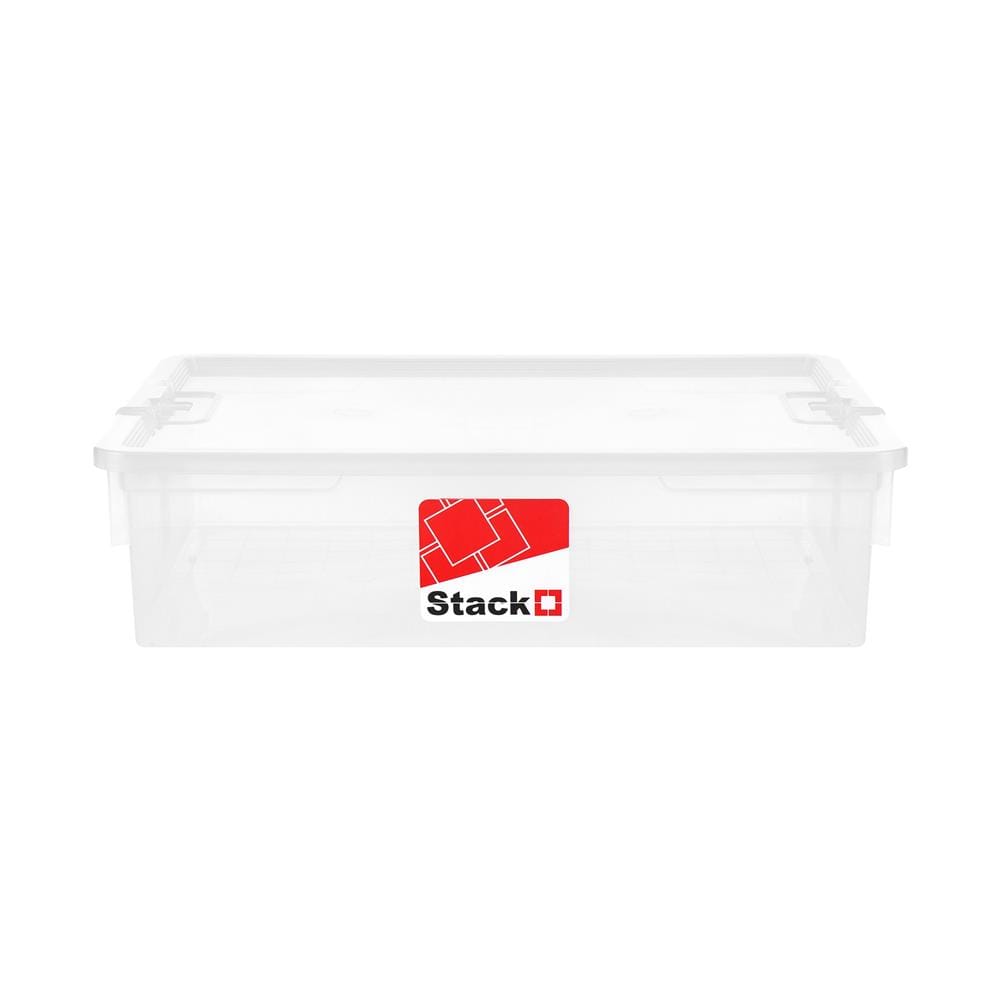 กล่องเก็บของ ฝาล็อค STACKO 6656 16 ลิตร สีใส