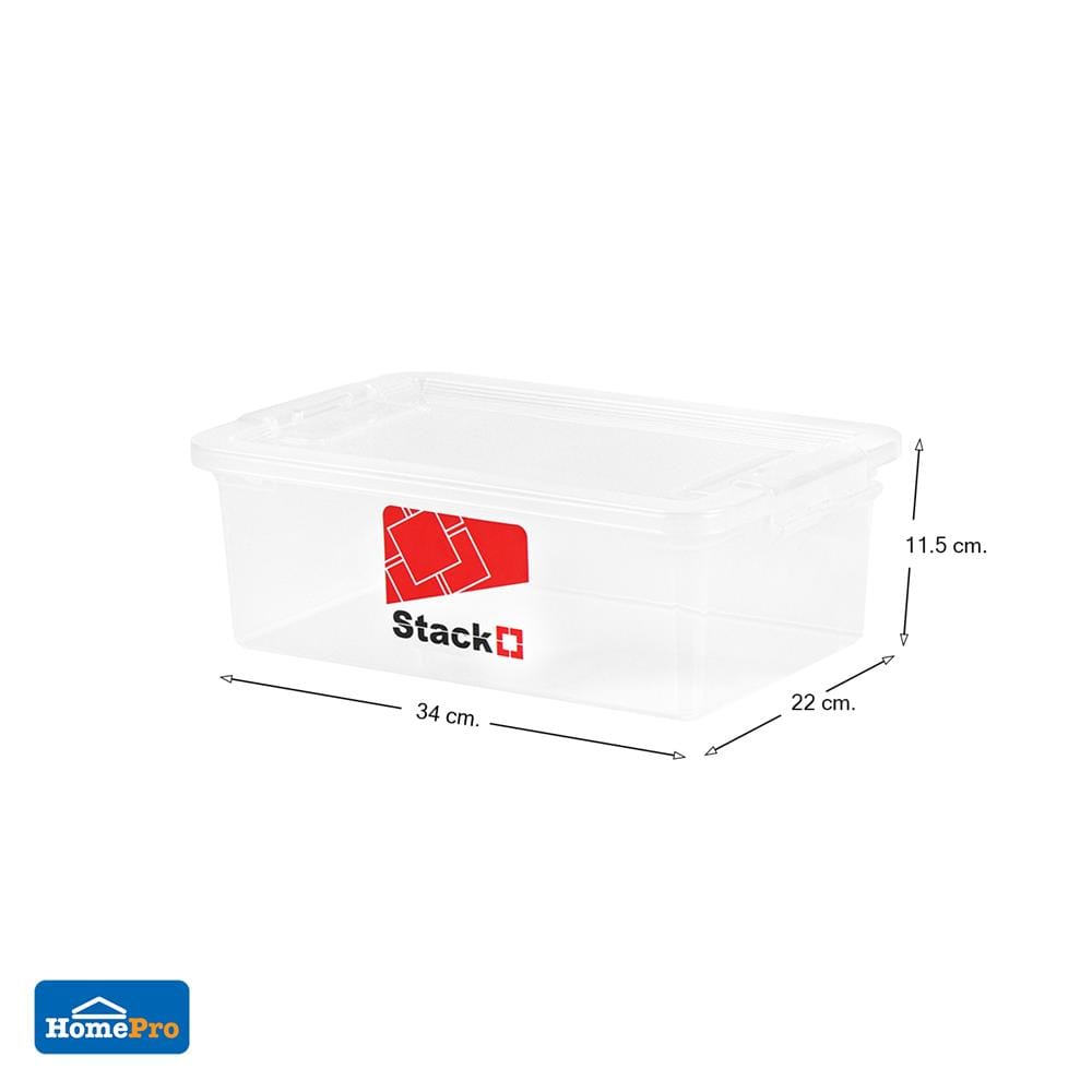 กล่องเก็บของ ฝาล็อค STACKO 6657 6 ลิตร สีใส