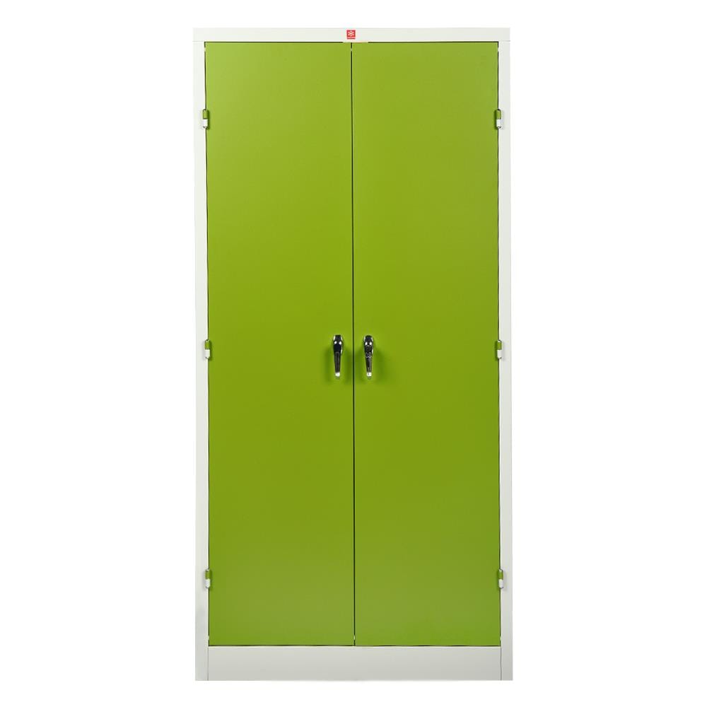 ตู้เหล็กสูงบานเปิดทึบ LUCKY WORLD KWS-183-GG สีเขียว