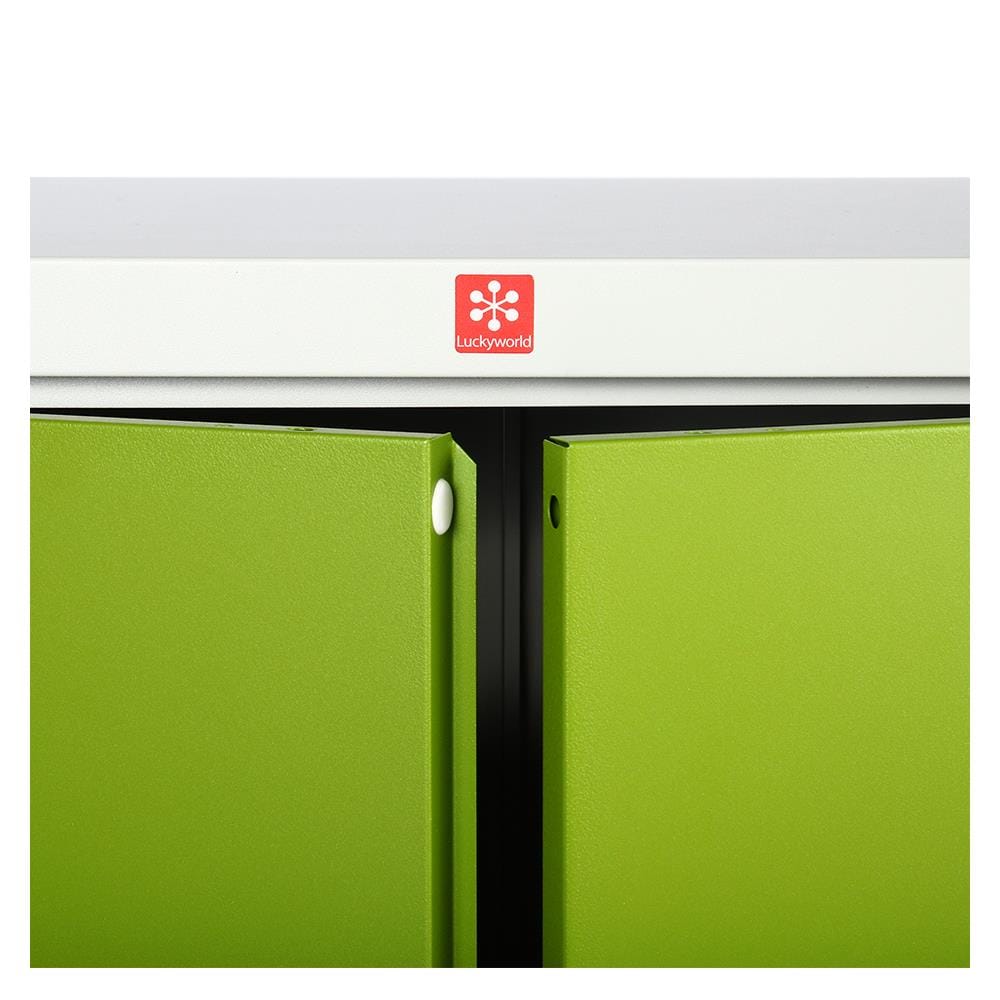 ตู้เหล็กสูงบานเปิดทึบ LUCKY WORLD KWS-183-GG สีเขียว
