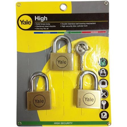 กุญแจคีย์อะไลท์ YALE BD45/3 45 มม. สีทองเหลือง (แพ...