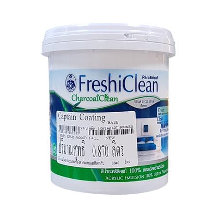 สีน้ำทาภายใน CAPTAIN FRESHI CLEAN CHARCOAL CLEAN BASE A กึ่งเงา 1/4 แกลลอน_0