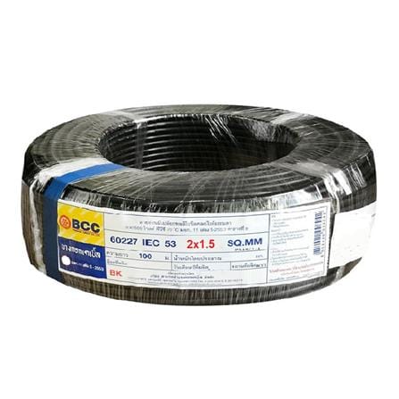 สายไฟ VCT IEC53 BCC 2 x1.5ตร.มม. 100 ม.สีดำ