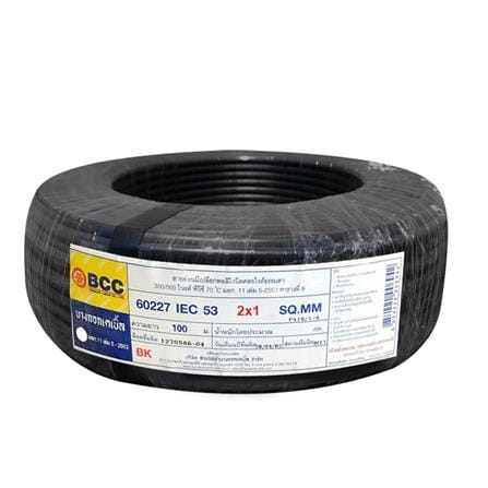 สายไฟ VCT IEC53 BCC 2x1 ตร.มม 100 ม. สีดำ_0