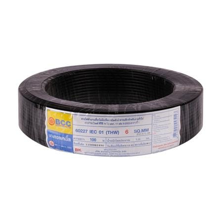 สายไฟ THW IEC01  BCC 1x6 ตร.มม. 100 ม. สีดำ_0