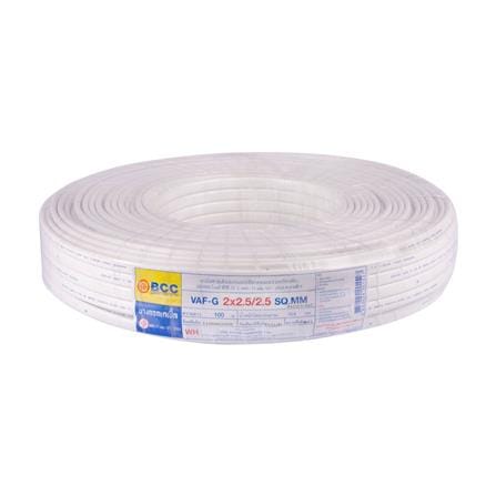 สายไฟ VAF-G BCC 2x2.5/2.5 ตร.มม. 100 ม. สีขาว_0