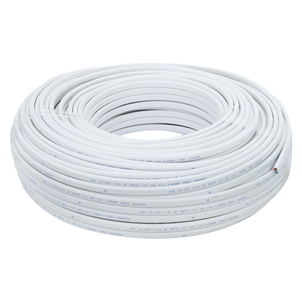 สายไฟ VAF-G BCC 2x4/4 ตร.มม. 100 ม. สีขาว