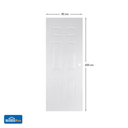 ประตูภายนอก UPVC AZLE ET-04 80X200 ซม. สีขาว เจาะลูกบิด_5