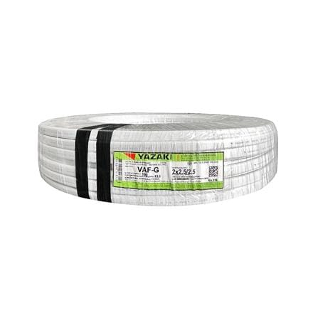 สายไฟ VAF-G YAZAKI 2x2.5/2.5 ตร.มม. 100 ม. สีขาว_0