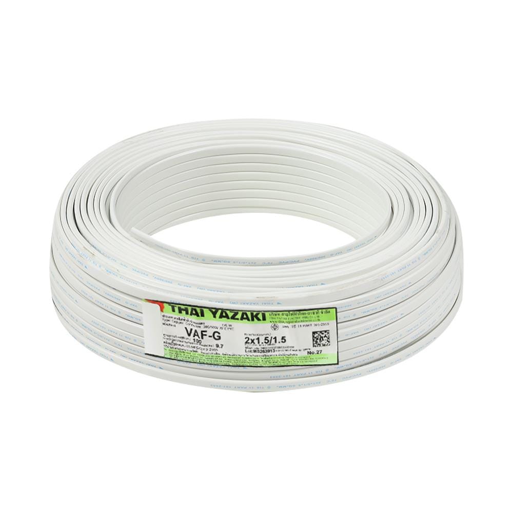 สายไฟ VAF-G YAZAKI 2x1.5/1.5 ตร.มม. 100 ม.สีขาว