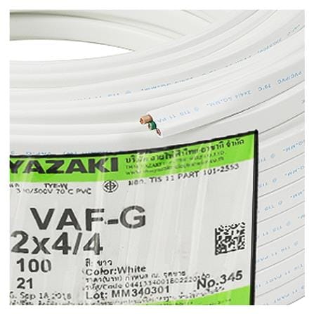 สายไฟ VAF-G YAZAKI 2x4/4 ตร.มม. 100 ม. สีขาว_2