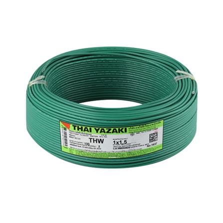 สายไฟ THW IEC01 YAZAKI 1x1.5 ตร.มม. 100 ม. สีเขียว_0