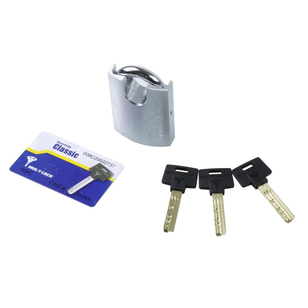 กุญแจลูกปืน MUL-T-LOCK DTPG-55P 55 มม. สีเงิน