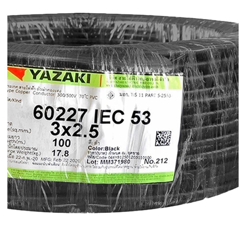 สายไฟ VCT IEC53 YAZAKI 3x2.5 ตร.มม. 100 ม. สีดำ