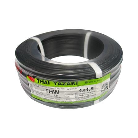 สายไฟ THW IEC01 YAZAKI 1x1.5 ตร.มม. 100 ม. สีดำ_0