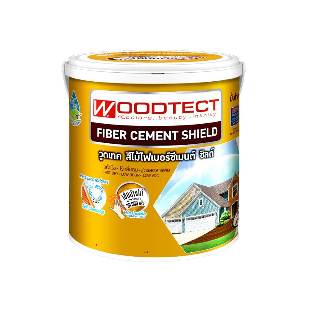 สีทาพื้นไม้ไฟเบอร์ซีเมนต์ WOODTECT FD-501 สีไม้สัก เงา 1 แกลลอน