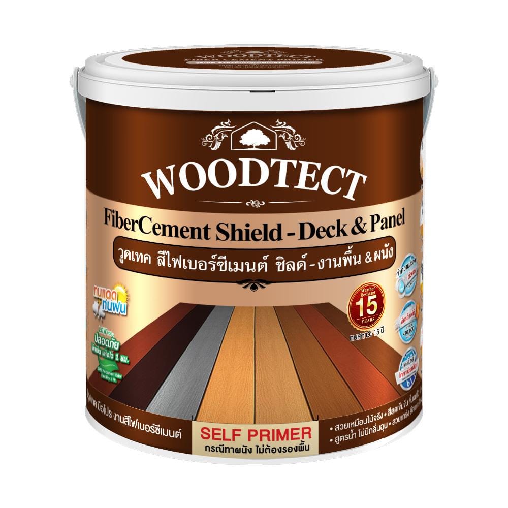 สีทาพื้นไม้ไฟเบอร์ซีเมนต์ WOODTECT FD-505 สีไม้โอ๊ค ด้าน 1 แกลลอน