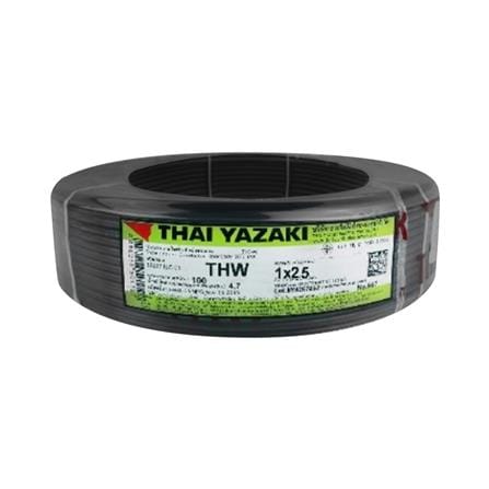 สายไฟ THW IEC01 YAZAKI 1x25ตร.มม. 100 ม. สีดำ_0