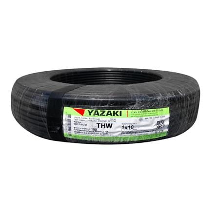 สายไฟ THW IEC01 YAZAKI 1x10ตร.มม. 100 ม. สีดำ_0