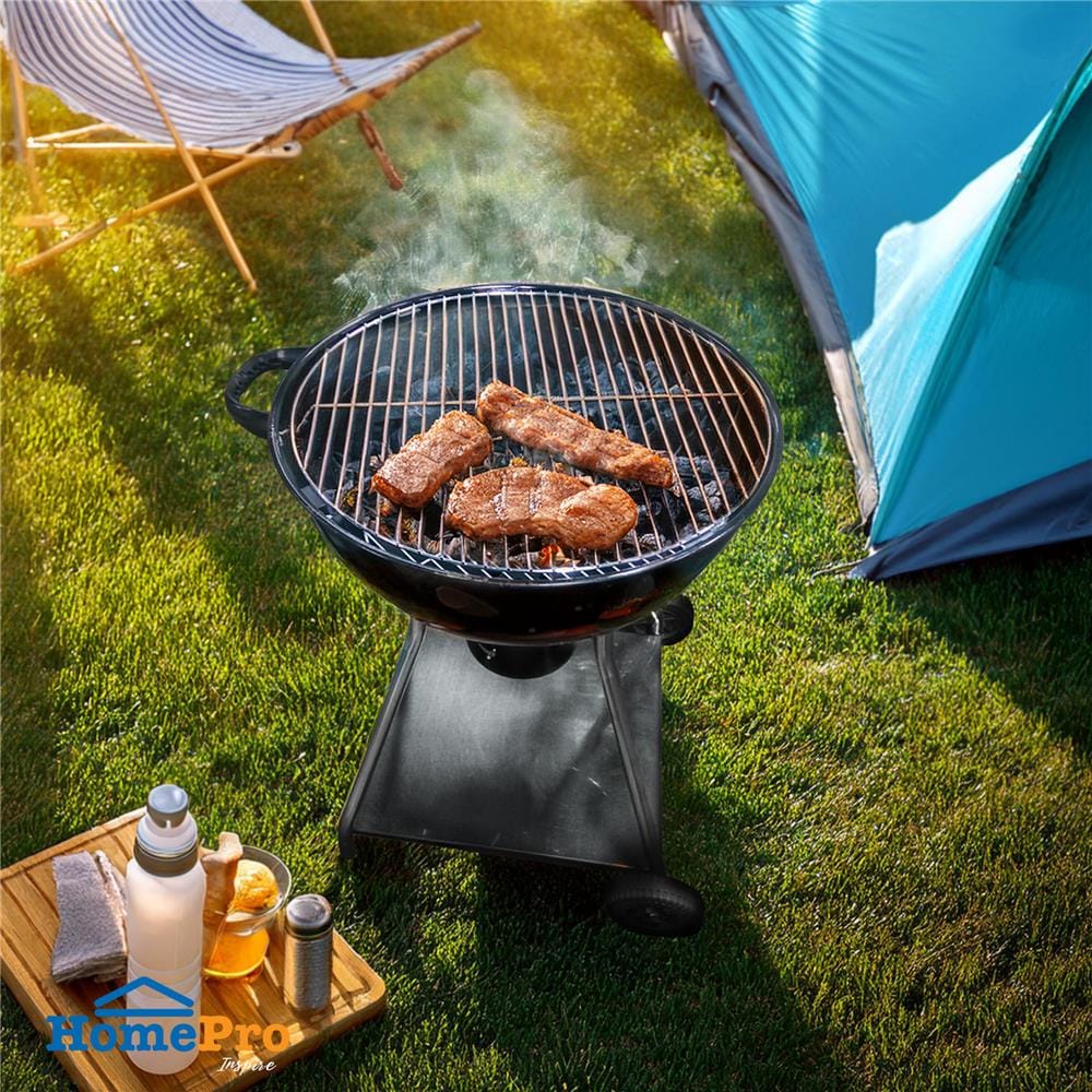 เตาถ่าน BBQ SPRING 22E ฝาอบ สีดำ