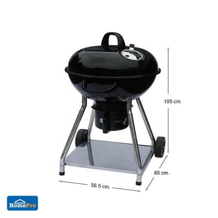 เตาถ่าน BBQ SPRING 22E ฝาอบ สีดำ_4