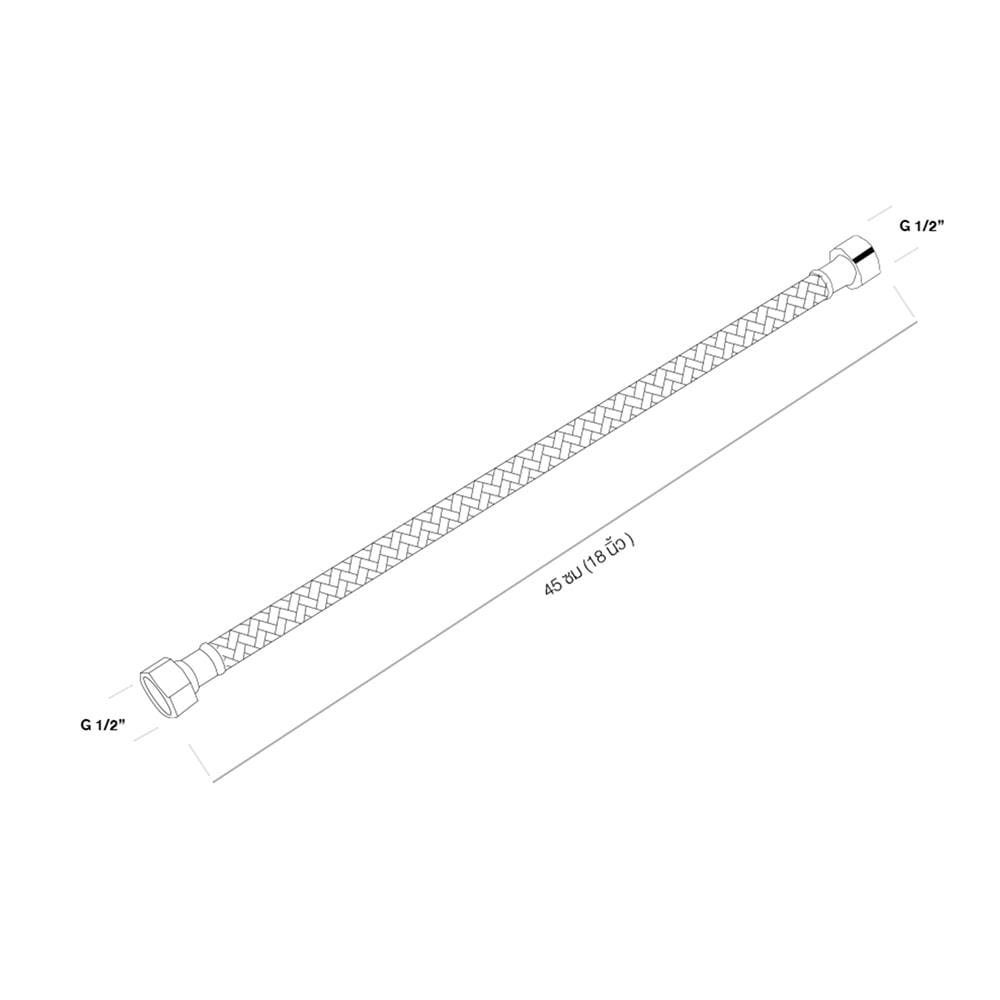 สายน้ำดีสเตนเลสน้ำอุ่น-น้ำเย็น AMERICAN STANDARD A-800.18-DIY 18 นิ้ว
