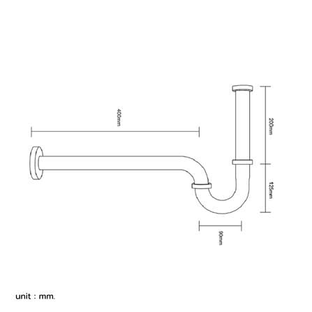 ท่อน้ำทิ้งอ่างล้างหน้าพีแทรป AMERICAN STANDARD A-8108-DIY 40 ซม._1
