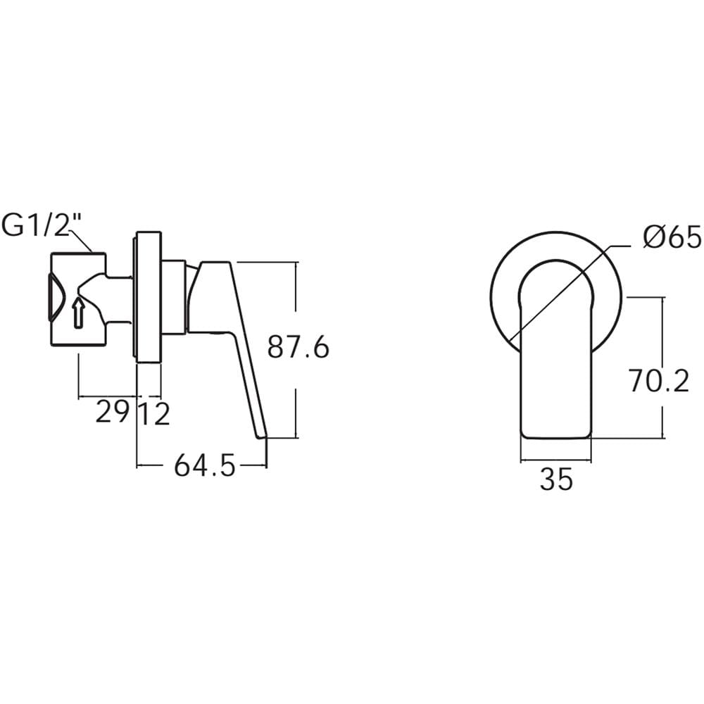 วาล์วฝังกำแพงเดี่ยว AMERICAN STANDARD A-J51-10