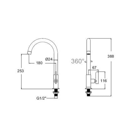 ก๊อกซิงค์เดี่ยวเคาน์เตอร์ AMERICAN STANDARD A-K5602_2
