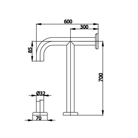 ราวมือจับ ตัว T COTTO CT753(HM)_1