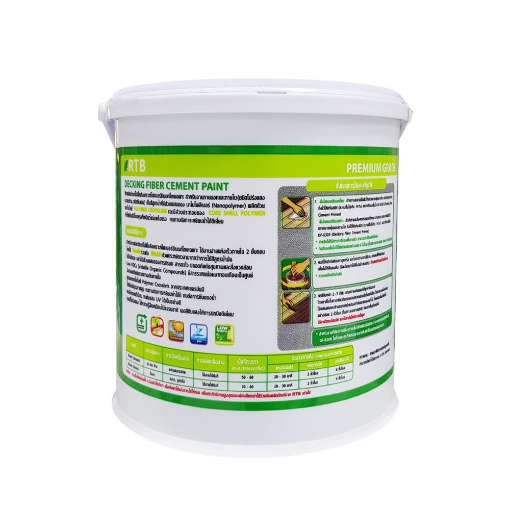 สีทาพื้นไม้สังเคราะห์ ชนิดกึ่งเงา RTB DECKING PAINT 6118 สีไม้แดง 1 แกลลอน