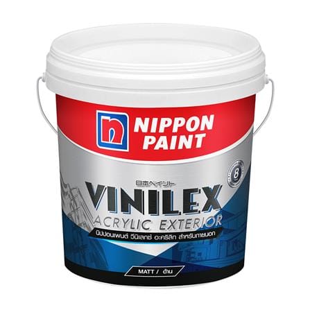 สีน้ำทาภายนอก ชนิดด้าน NIPPON PAINT VINILEX ACRYLIC BASE C สีขาว 2.5 แกลลอน_0