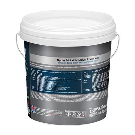 สีน้ำทาภายนอก ชนิดด้าน NIPPON PAINT VINILEX ACRYLIC BASE C สีขาว 2.5 แกลลอน_1