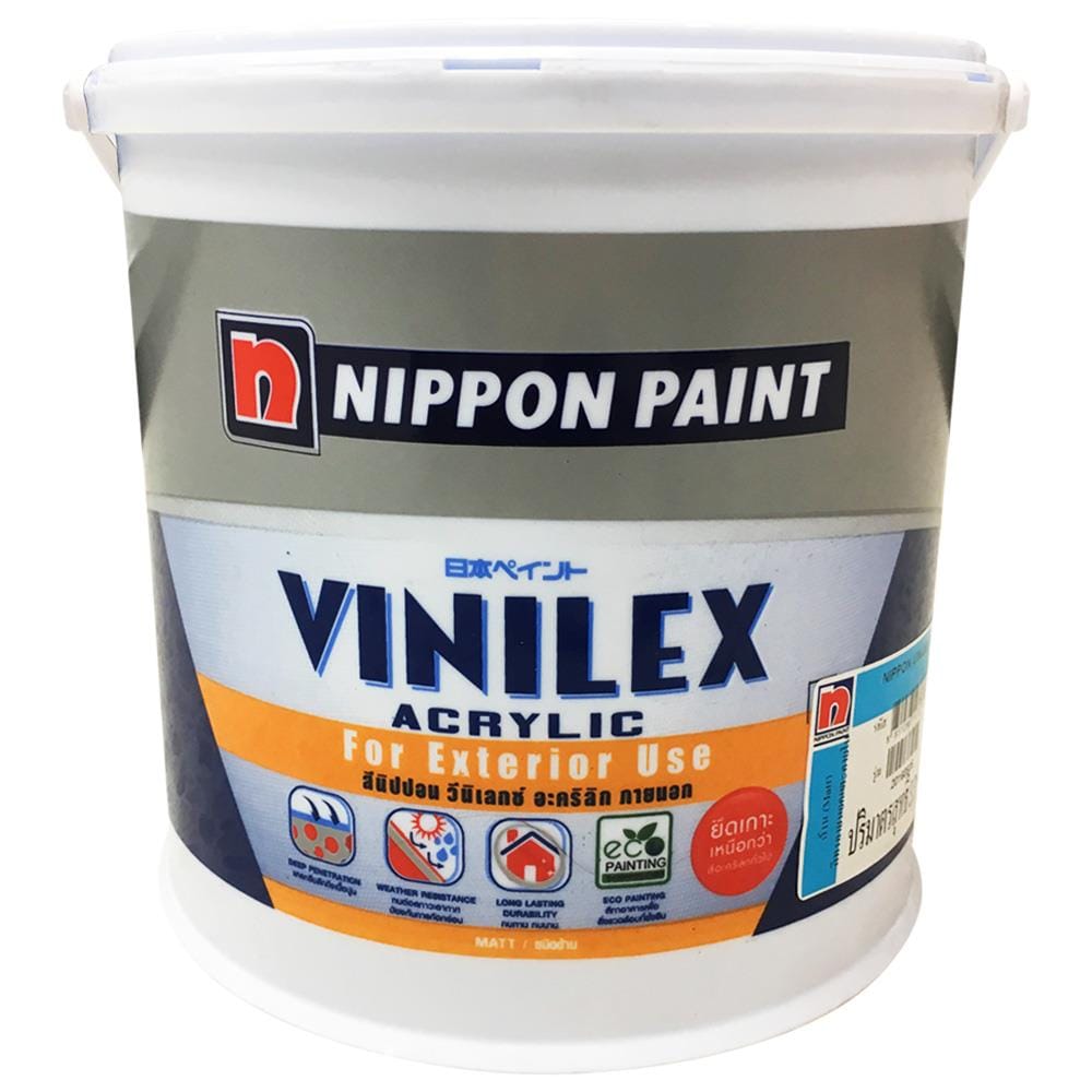 สีน้ำทาภายนอก ชนิดด้าน NIPPON PAINT VINILEX ACRYLIC BASE D สีขาว 1 แกลลอน