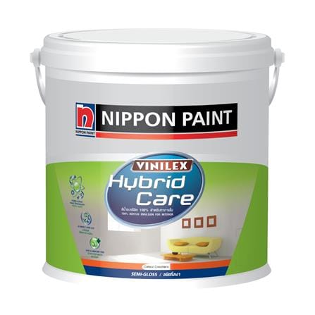 สีน้ำทาภายใน กึ่งเงา NIPPON PAINT HYBRIDCARE BASE B สีขาว 1 แกลลอน