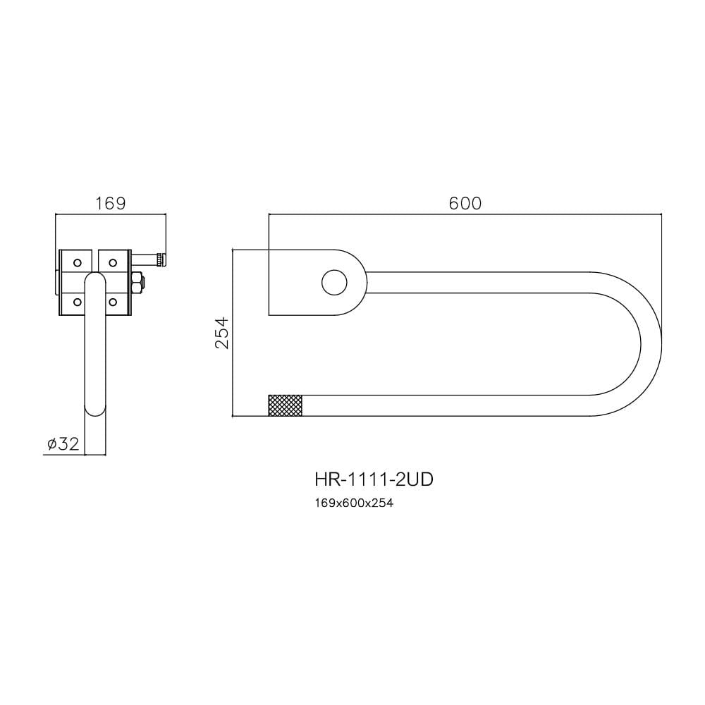 ราวมือจับ ตัว U โยกขึ้นลง WS HR-1111-2-UD