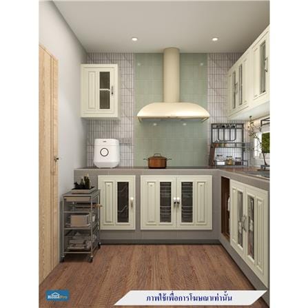 บานซิงค์ CABIN กระจก+ลูกฟัก 44x64 ซม. สีครีม_5
