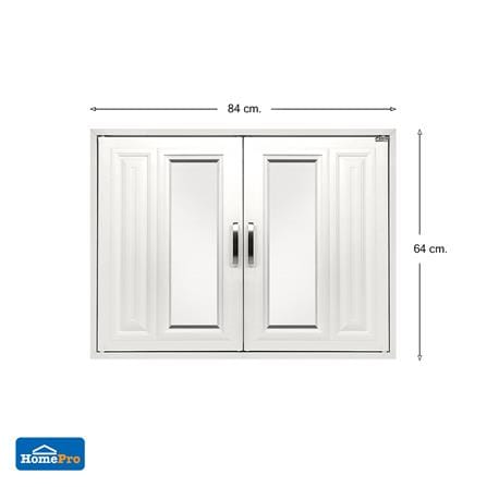 บานซิงค์ CABIN กระจก+ลูกฟัก 84x64 ซม. สีครีม_6