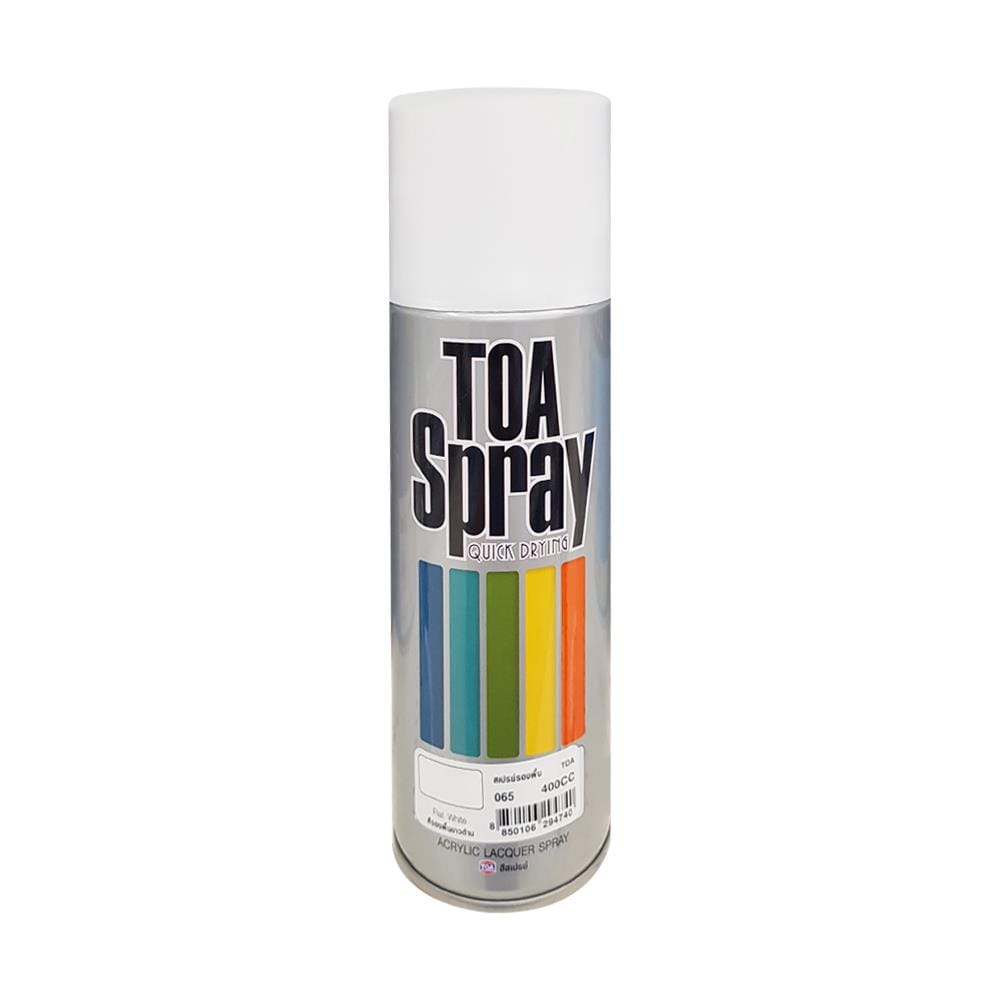 ACRYLIC LACQUER SPRAY PAINT TOA 65 FLAT WHITE PRIMER 400CC