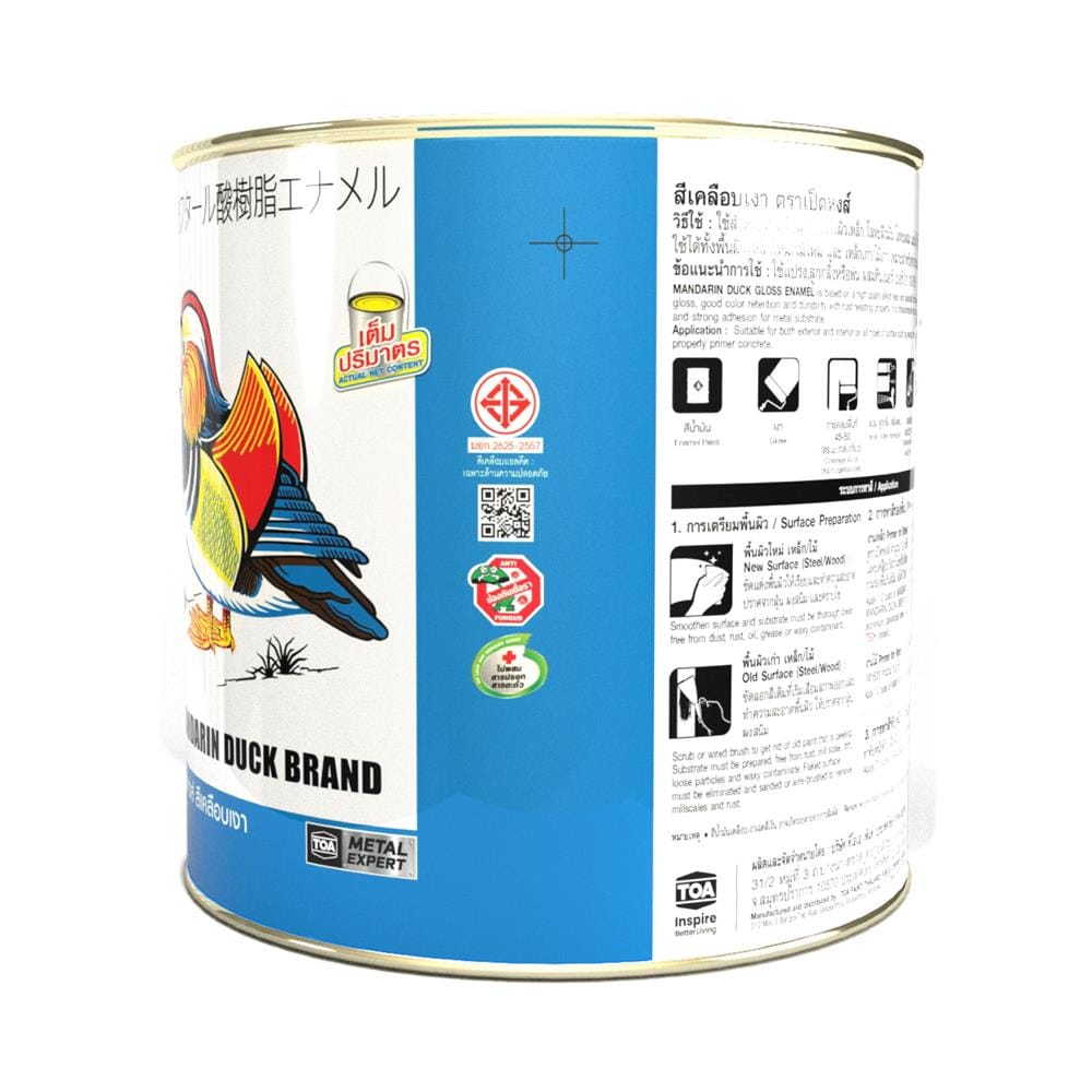 สีน้ำมัน TOA เป็ดหงส์ M000 สีบรอนซ์เงิน เงา 1/4 แกลลอน