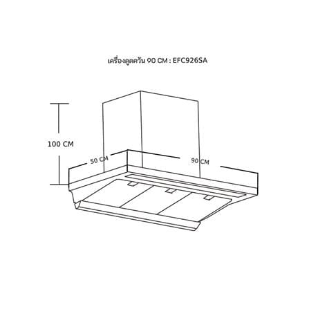 เครื่องดูดควันกระโจม ELECTROLUX EFC926SA 90 ซม._1