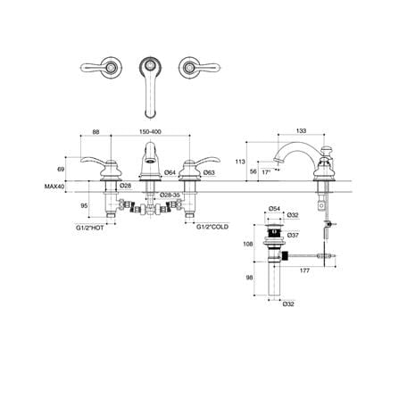 ก๊อกอ่างล้างหน้าผสม KOHLER K-8658T-B-CP_1