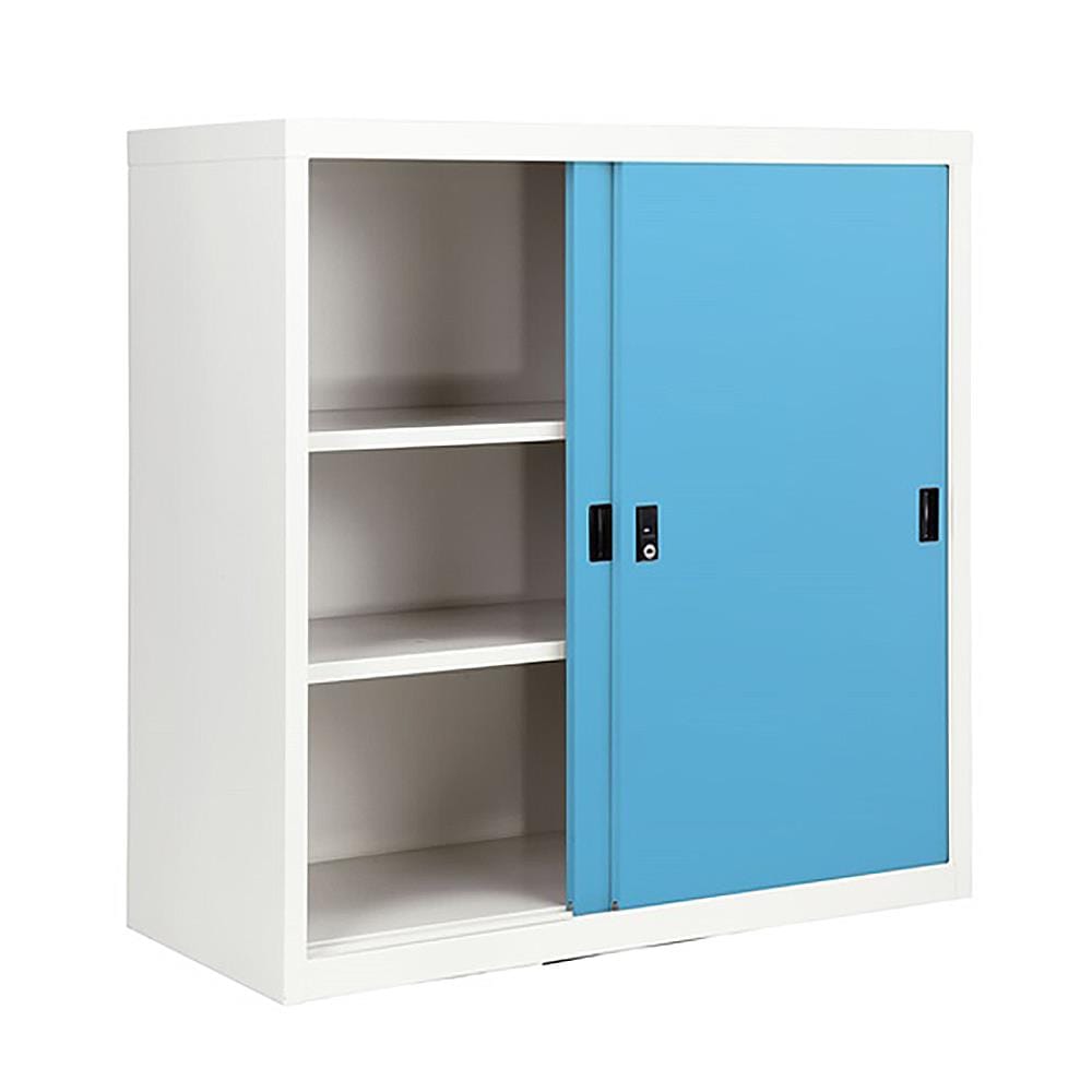 ตู้เหล็กบานเลื่อนทึบ KIOSK SOD-3 DG/BO สีฟ้า