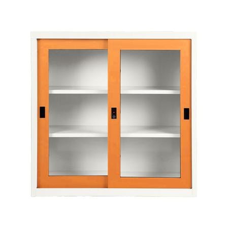 ตู้เหล็กบานเลื่อนกระจก KIOSK SGD-3 DG/OR สีส้ม